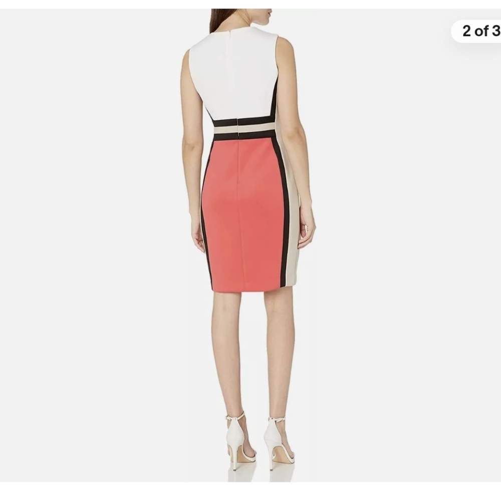 Calvin Klein Colorblock Sleeveless Sheath Dress Sz 12 *V - Picture 2 of 8